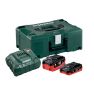 Metabo 685103000 Basis Set LiHD 18 Volt - 1 x Accu 18V 3,5Ah LiHD + 1 x Accu 18V 5,5Ah LiHD + Lader ASC30-36V in Metaloc - 2