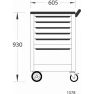 Gedore 2005 AUTO Gereedschapwagen met 7 laden 247-Delig 2016222 - 1