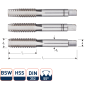 Rotec 306.0008 HSS Handtappenset 3-dlg DIN 352 BSW 3/16-24 - 1